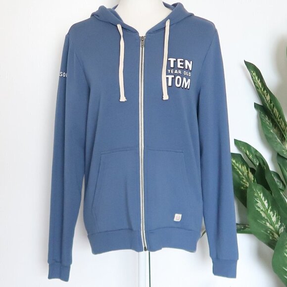 Marine Layer Branded Afternoon Full Zip Hoodie in Blue Size Medium - Picture 1 of 9